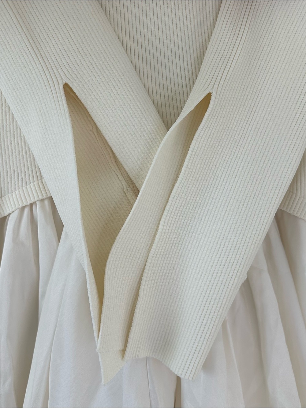 SIMKHAI Kenlie Taffeta Knit Midi Dress in Ivory SZ M NWT - Picture 3 of 6